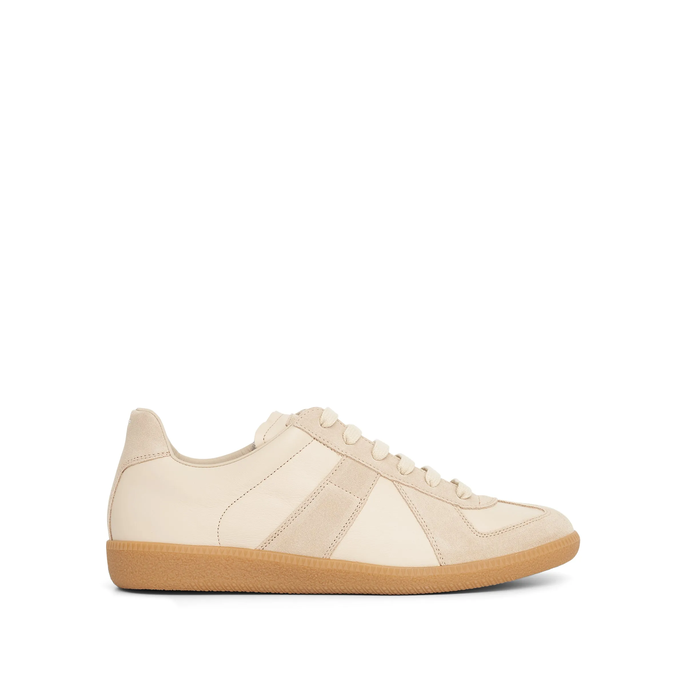 Replica Leather Sneaker in Lamb/Papyrus sold by MARAIS
