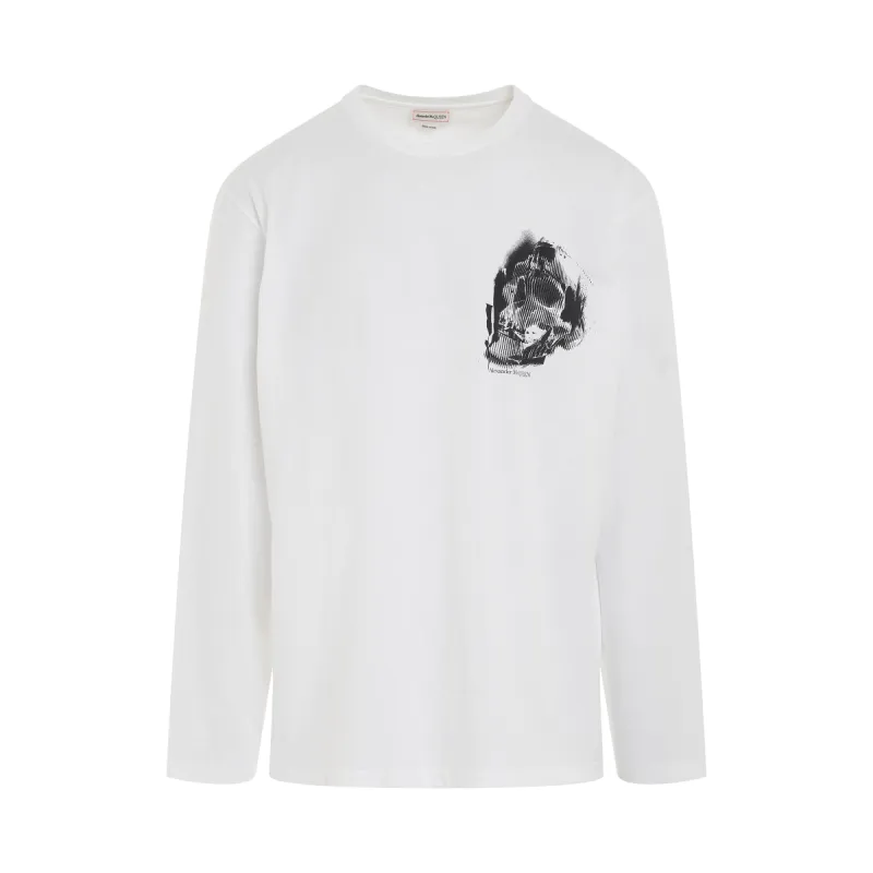 Collage Skull Logo Long Sleeve T-Shirt in White sold by MARAIS