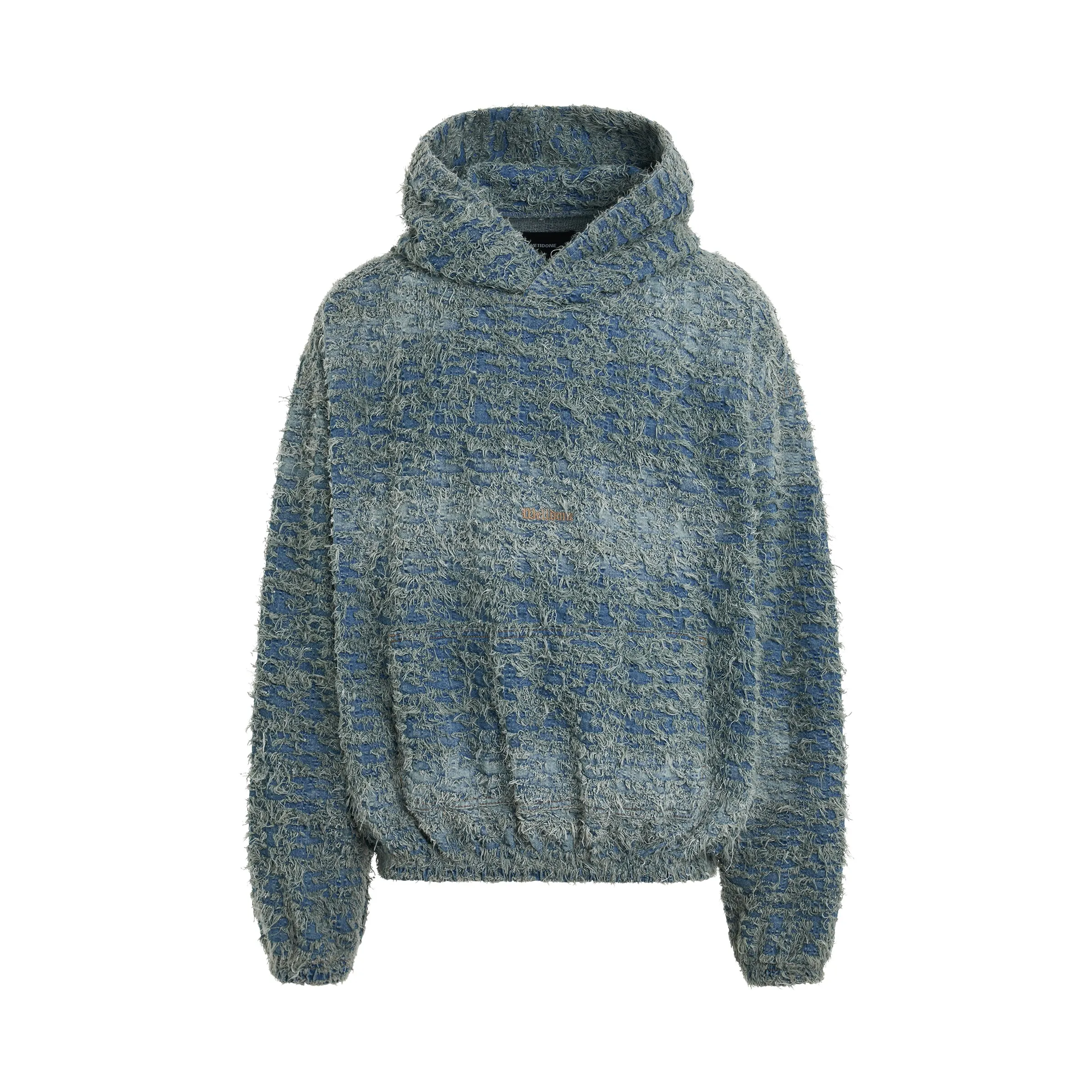 Grunge Denim Hoodie in Navy sold by MARAIS