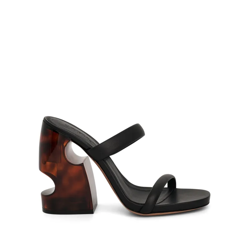 Meteor Block Mule in Black/Brown sold by MARAIS