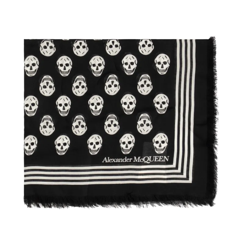 Classic Skull Scarf in Black/Ivory sold by MARAIS