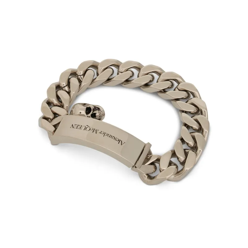 Plated Logo Chain Bracelet in Silver sold by MARAIS