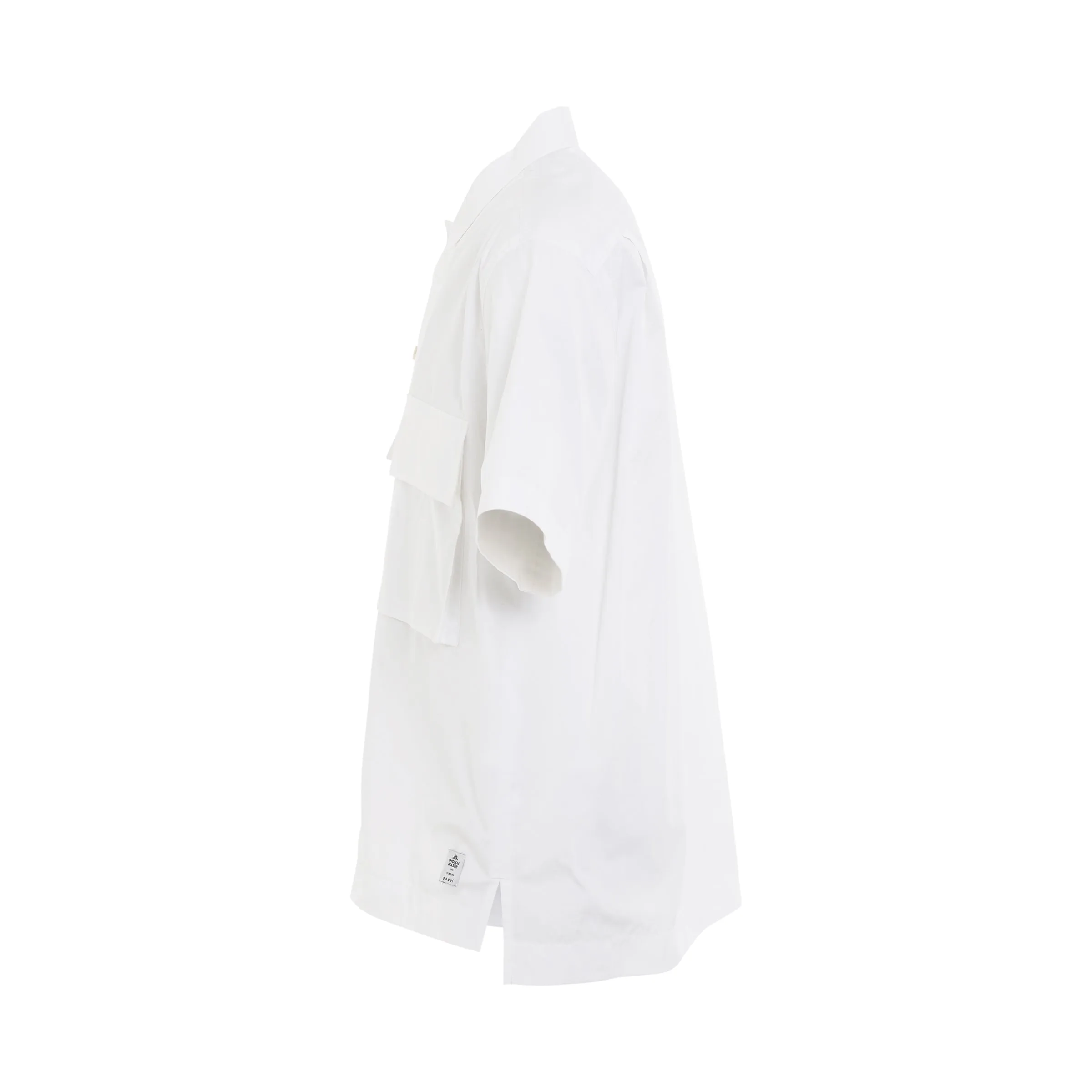 Thomas Mason Cotton Poplin Shirt in White sold by MARAIS product image thumbnail 3