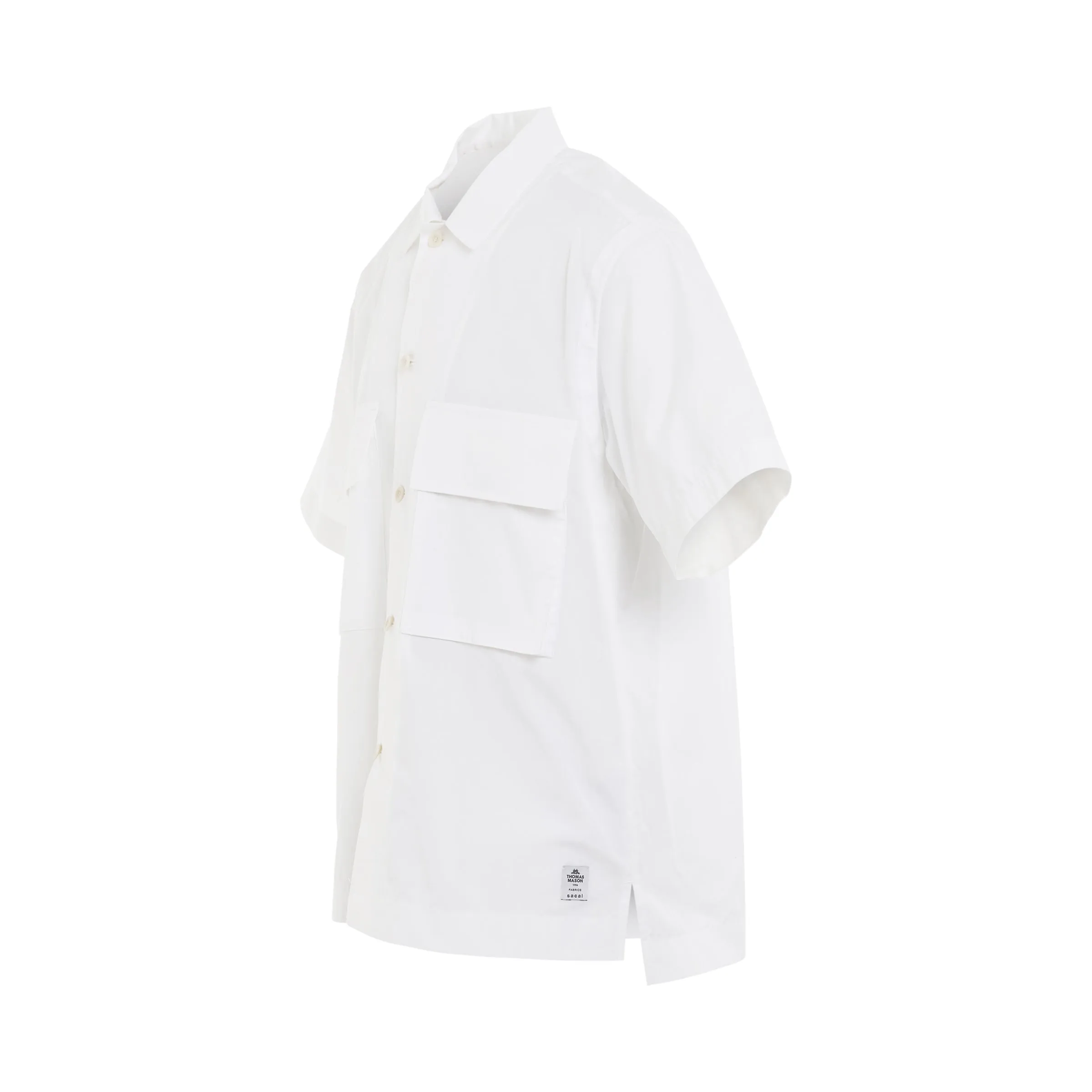 Thomas Mason Cotton Poplin Shirt in White sold by MARAIS product image thumbnail 2