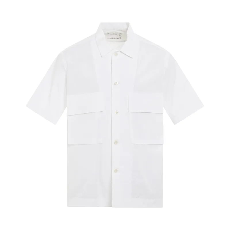 Thomas Mason Cotton Poplin Shirt in White sold by MARAIS
