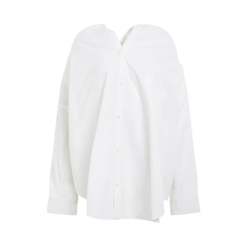 Knotted Vareuse Shirt in White sold by MARAIS