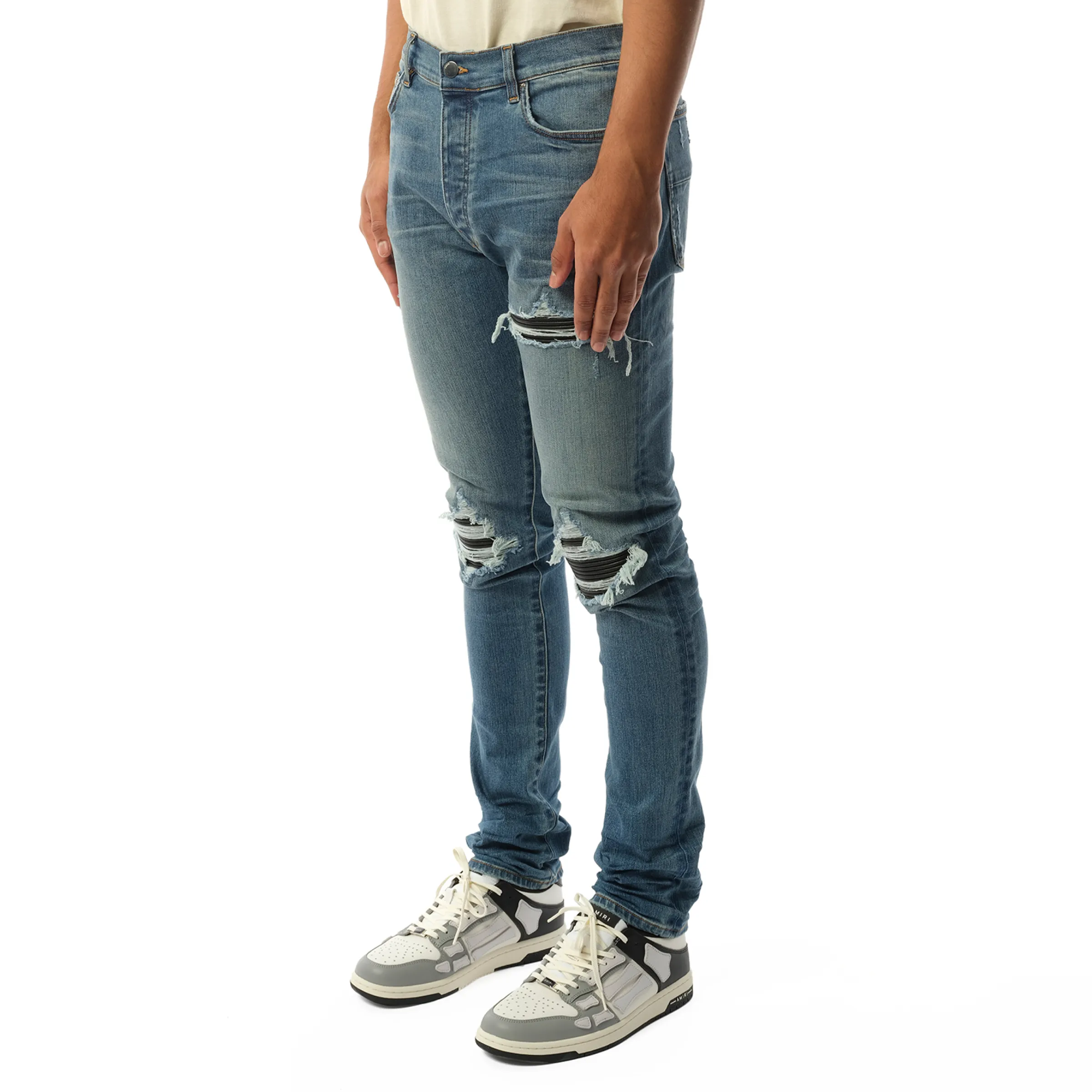 MX1 Distressed Jeans in Dark Indigo sold by MARAIS product image thumbnail 5