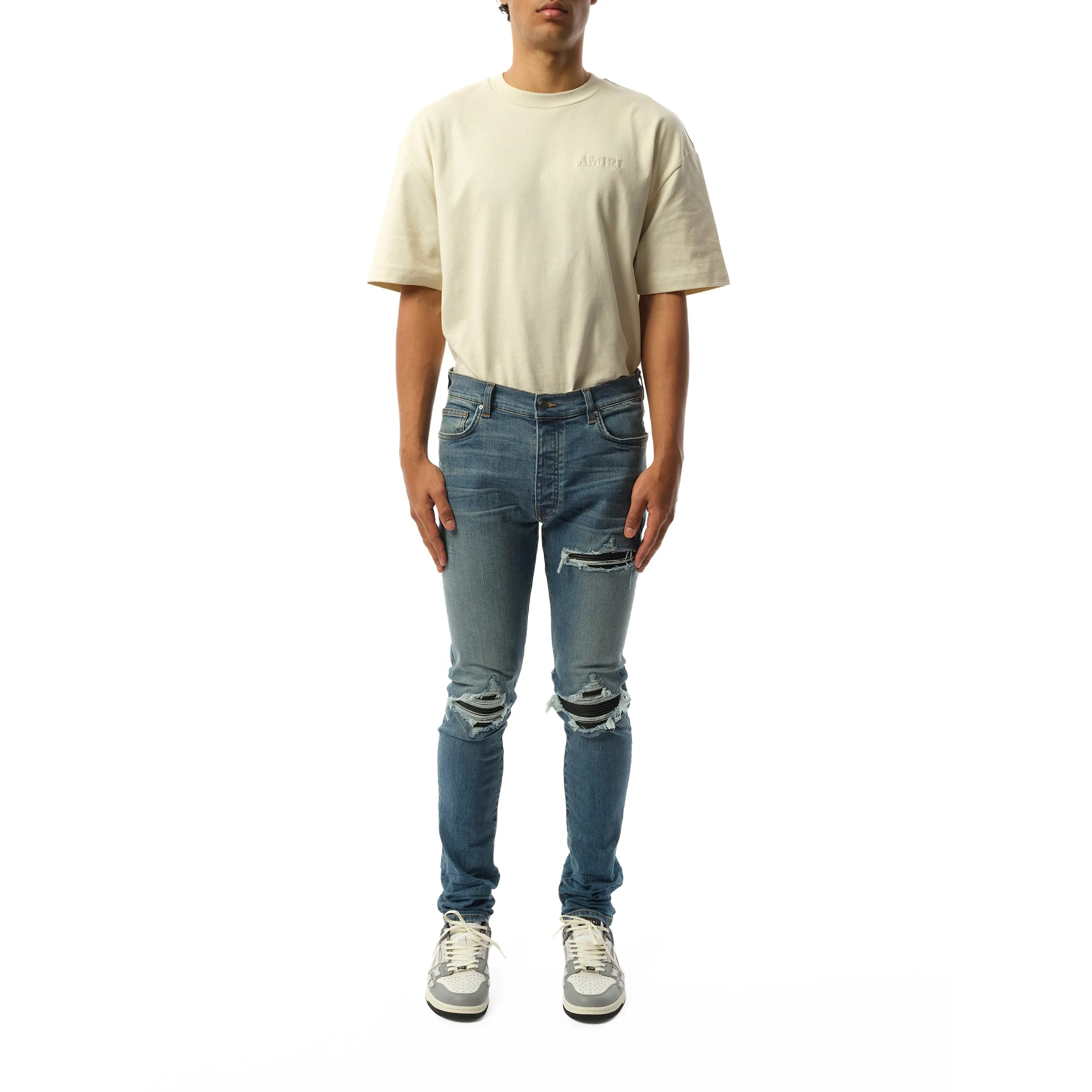 MX1 Distressed Jeans in Dark Indigo sold by MARAIS product image thumbnail 4