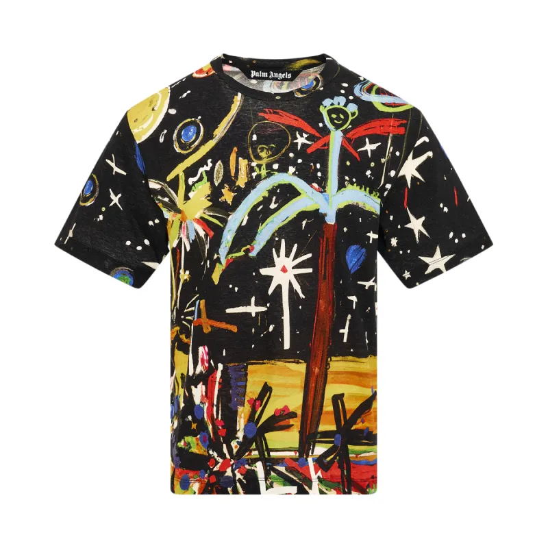 Starry Night Print T-Shirt in Black sold by MARAIS