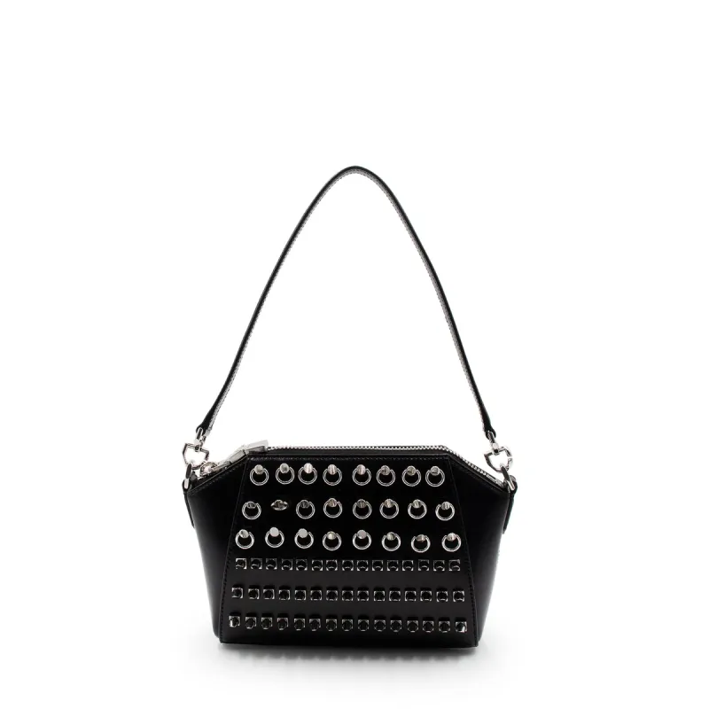 XS Antigona Studs Bag in Smooth Leather in Black made by Givenchy