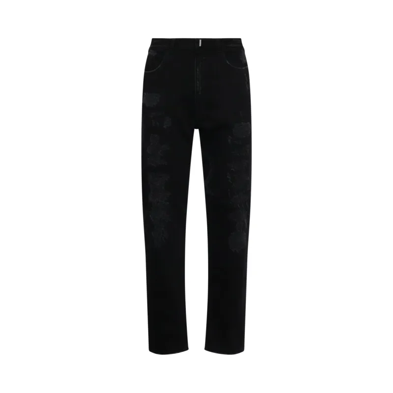 Classic Slim Fit Denim Jeans in Black sold by MARAIS