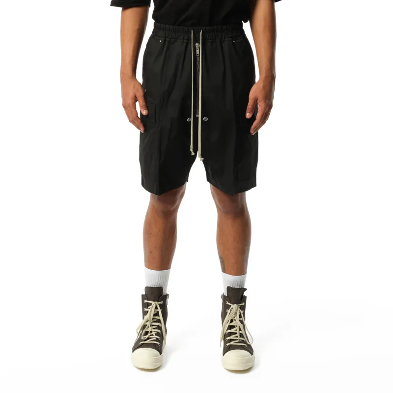 Cotton Poplin Cargobela Shorts in Black sold by MARAIS