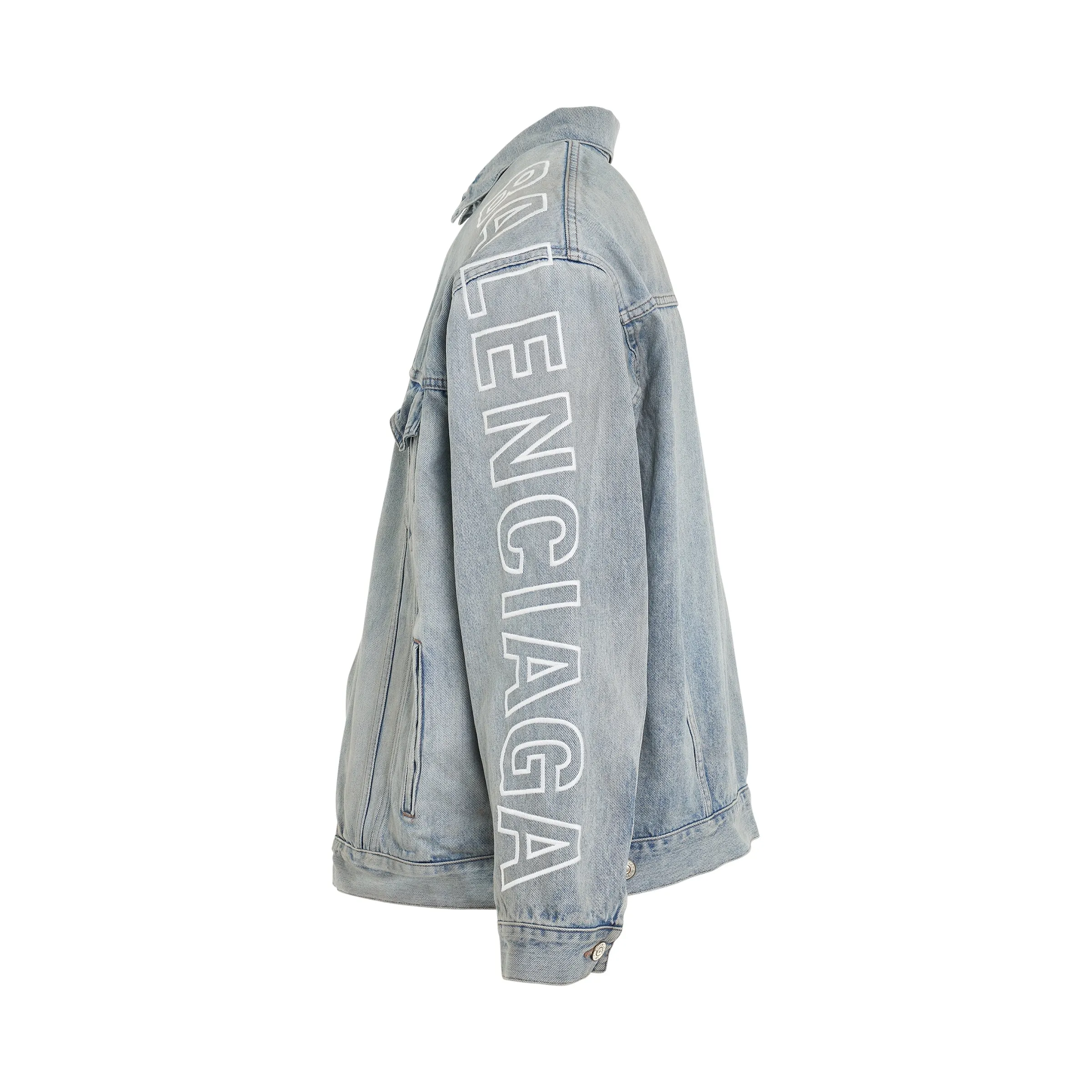 Large Fit Denim Jacket in Dirty Blue sold by MARAIS product image thumbnail 3