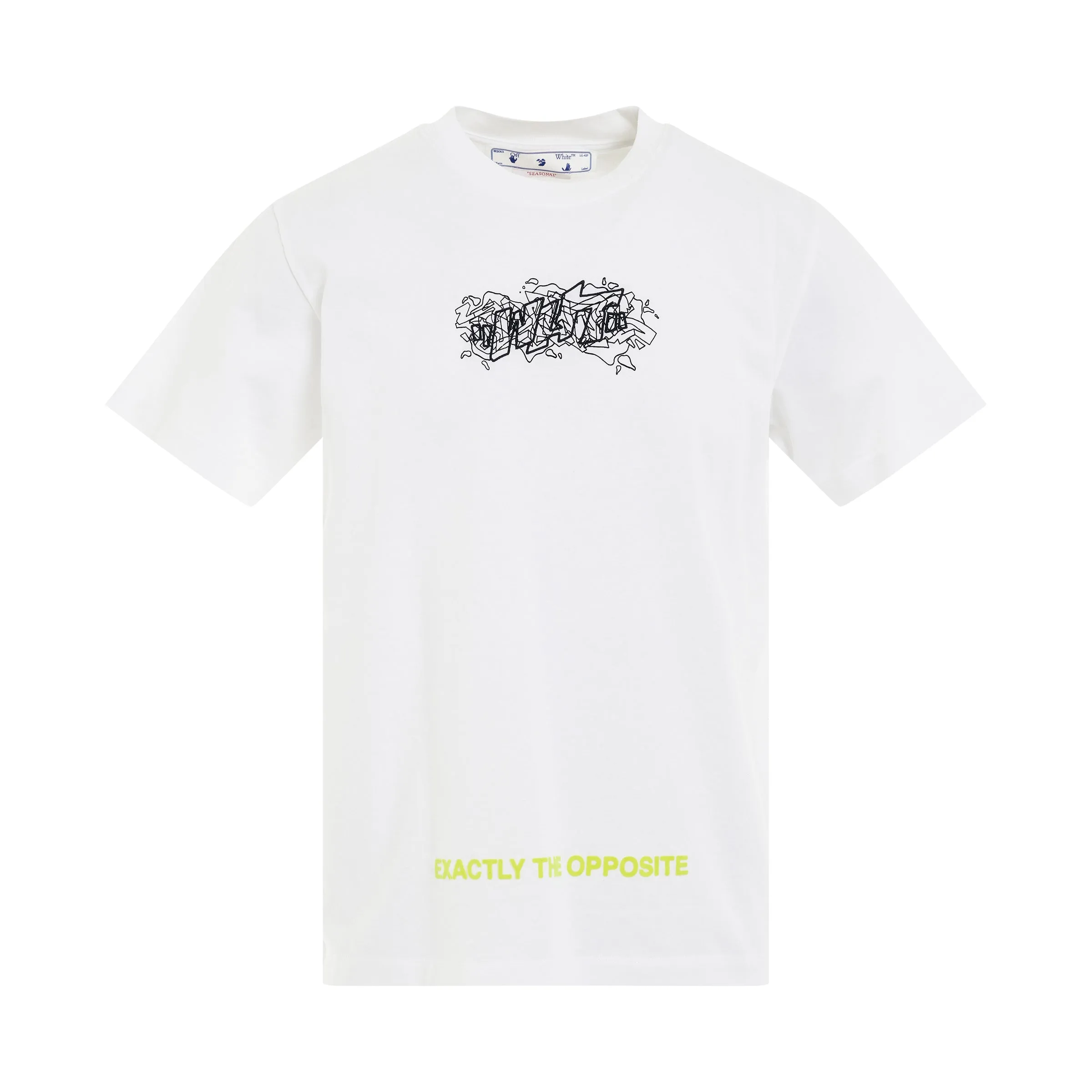 Graffiti Layers Slim T-Shirt in White/Black sold by MARAIS
