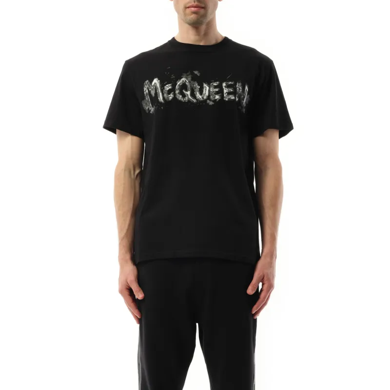 Graffiti Logo T-Shirt in Black/Grey sold by MARAIS