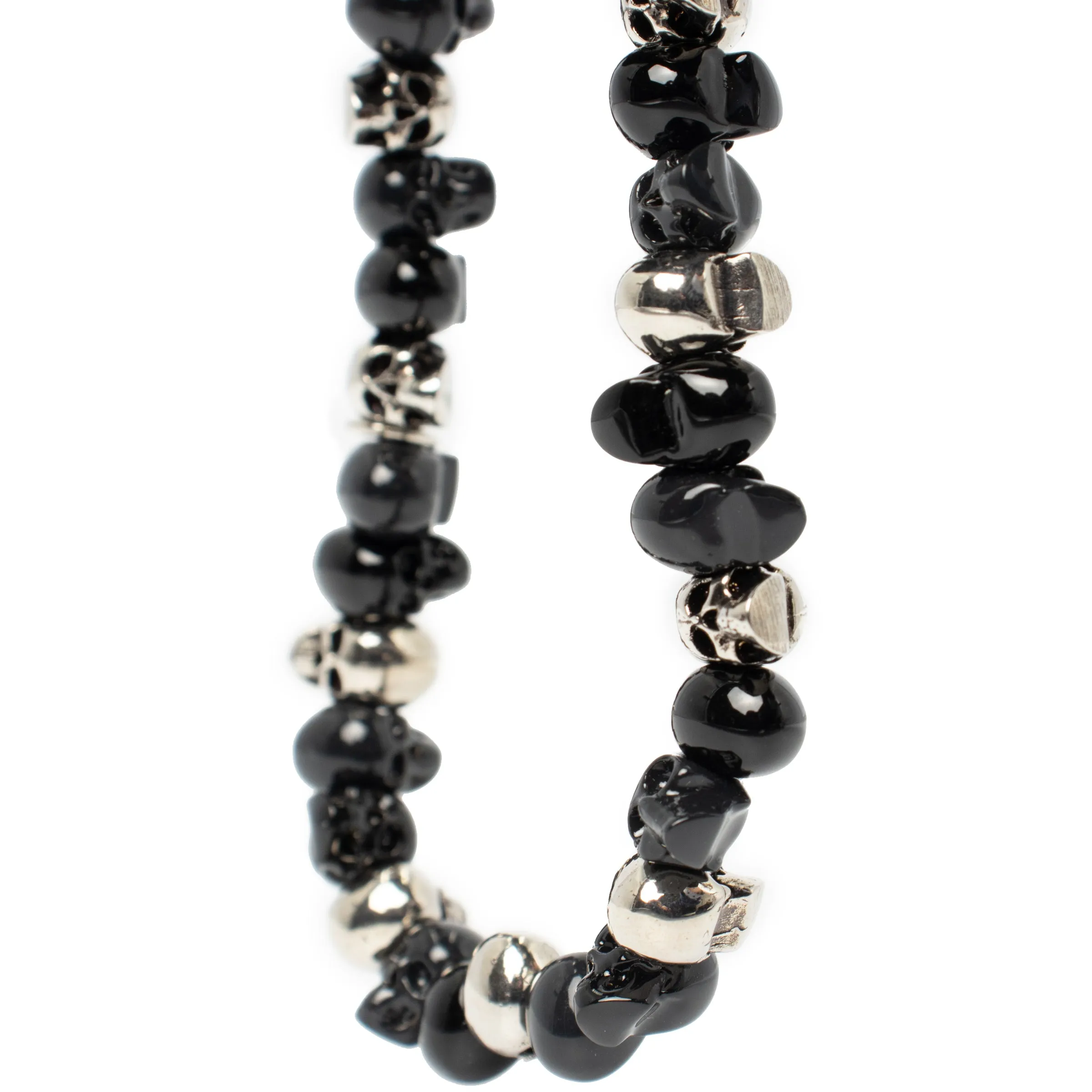 Beaded Skull Bracelet in Anthracite sold by MARAIS product image thumbnail 4