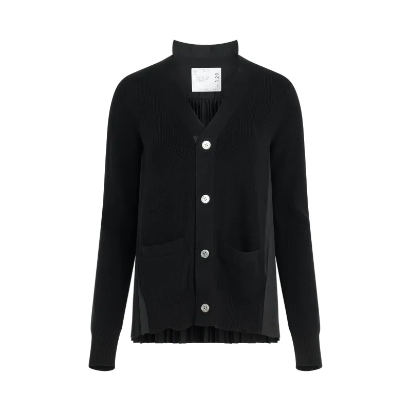 Cotton Knit Cardigan in Black sold by MARAIS