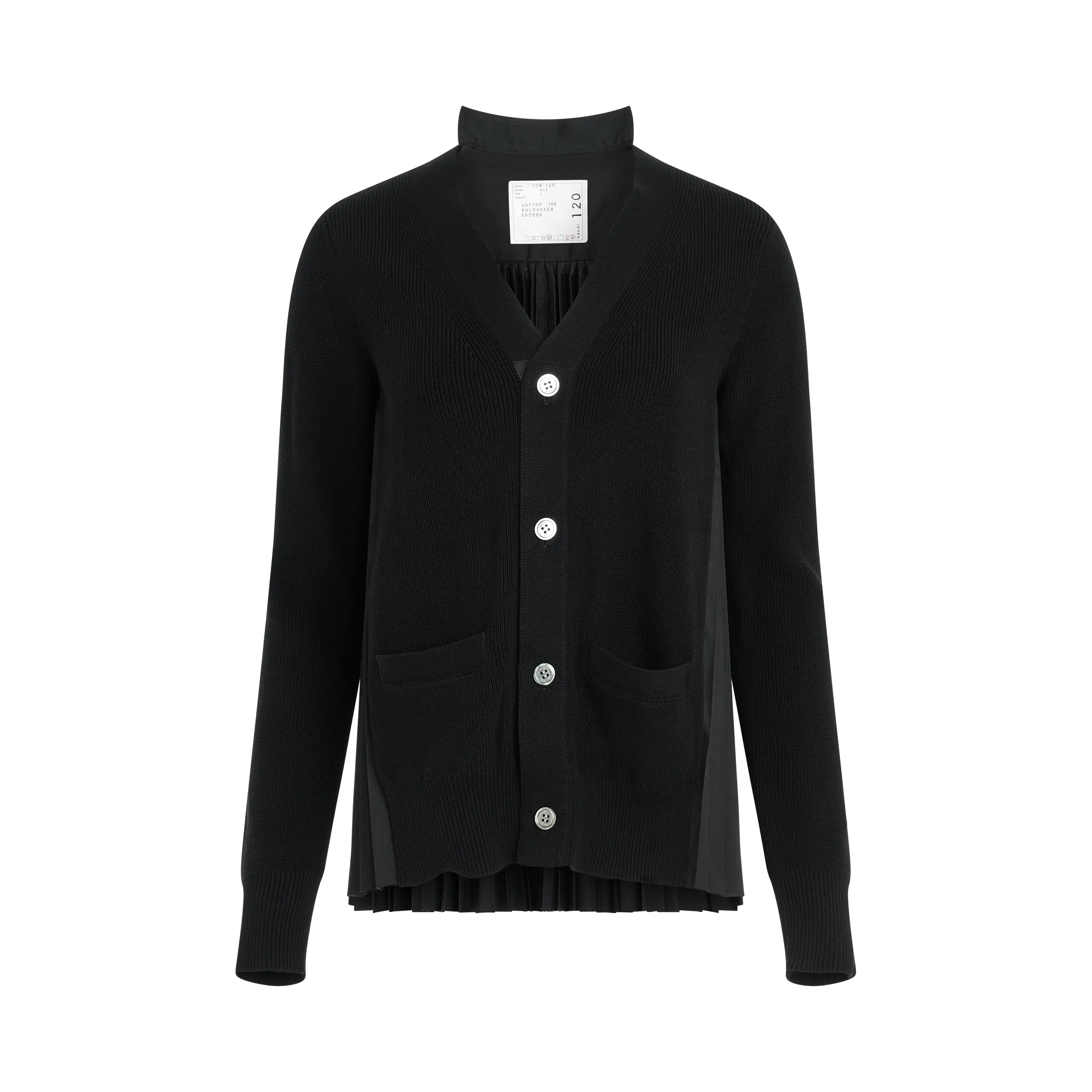 Cotton Knit Cardigan in Black sold by MARAIS