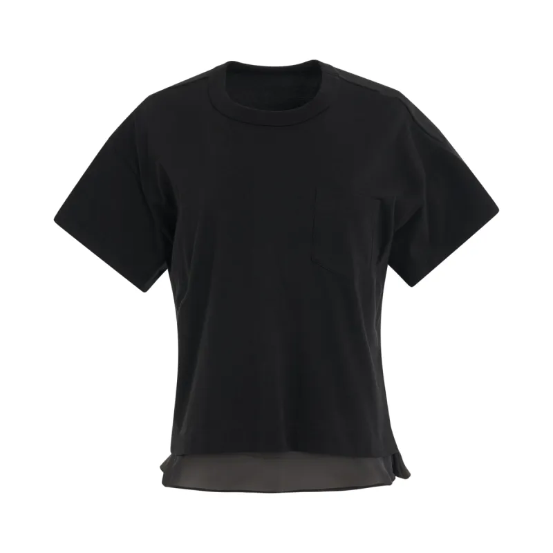 Cotton Jersey T-Shirt with Pocket in Black sold by MARAIS