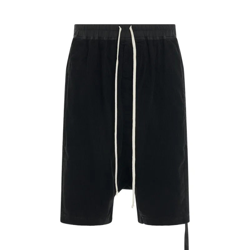 Drawstring Pods Shorts in Black sold by MARAIS