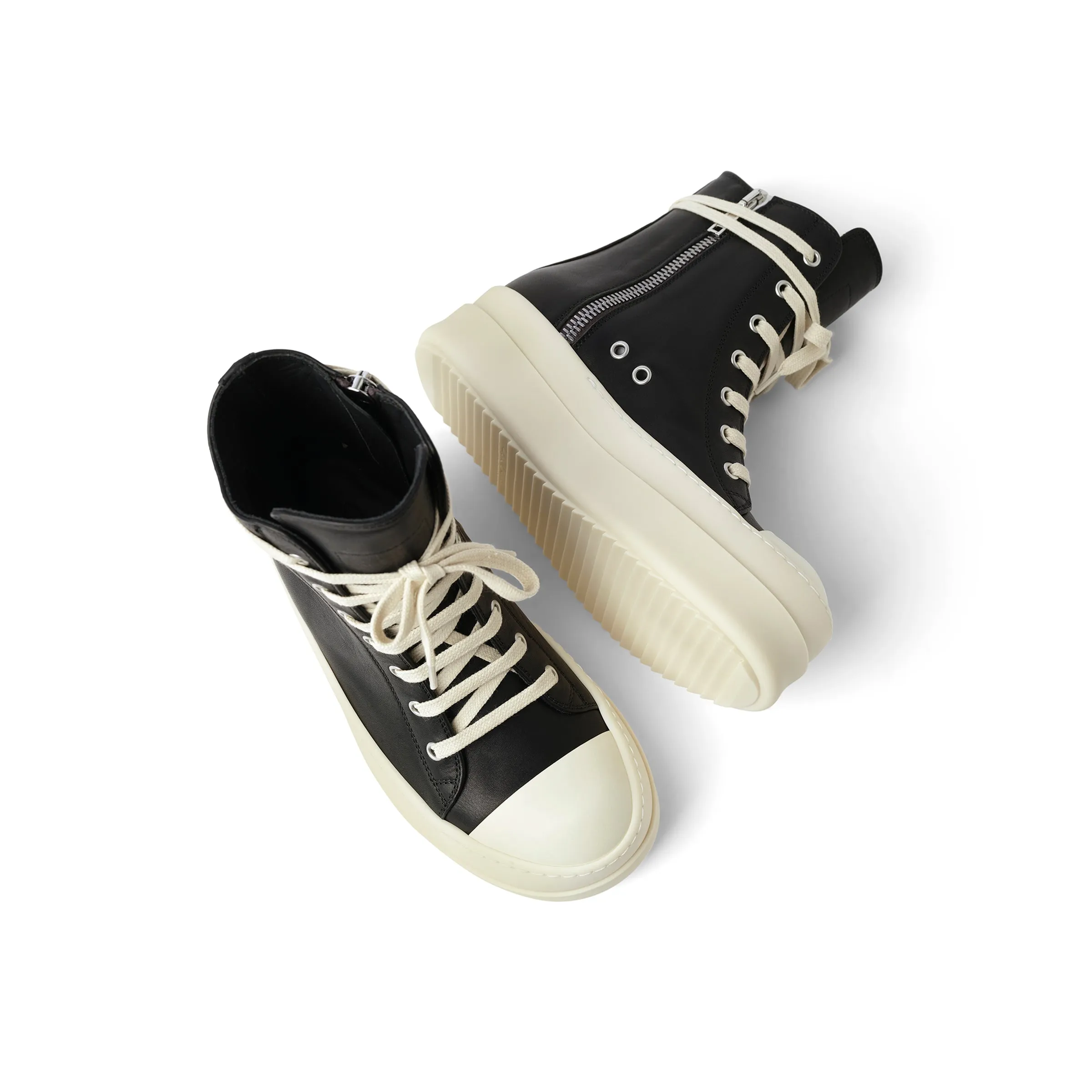 Washed Calf Mega Bumper Sneaker in Black/Milk sold by MARAIS product image thumbnail 4