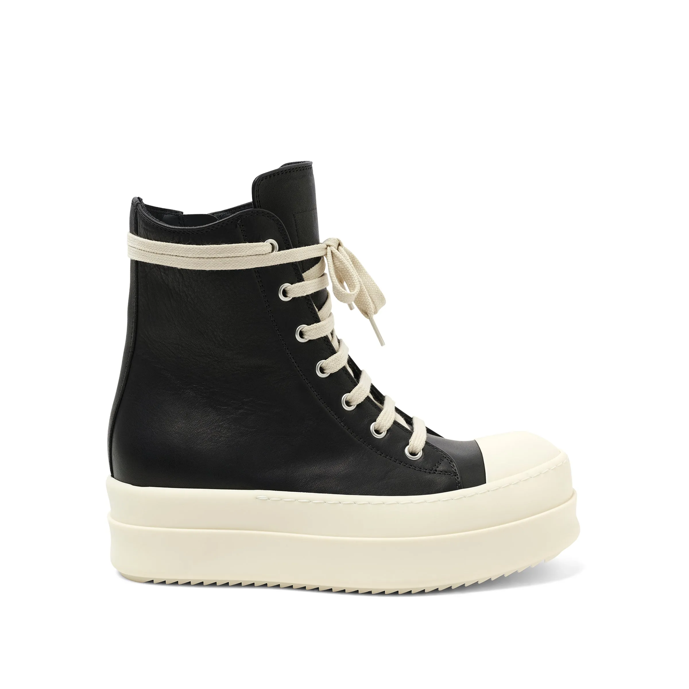 Washed Calf Mega Bumper Sneaker in Black/Milk sold by MARAIS
