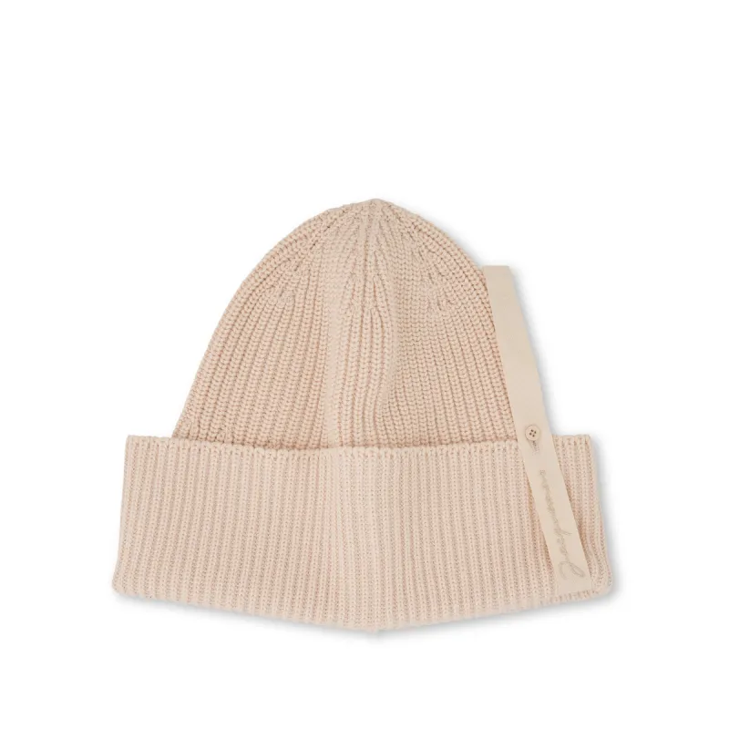 Pipa Ribbed Beanie in Beige made by MARAIS