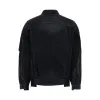 Denim x Nylon Twill Bomber Jacket in Black sold by MARAIS
