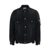 Denim x Nylon Twill Bomber Jacket in Black sold by MARAIS