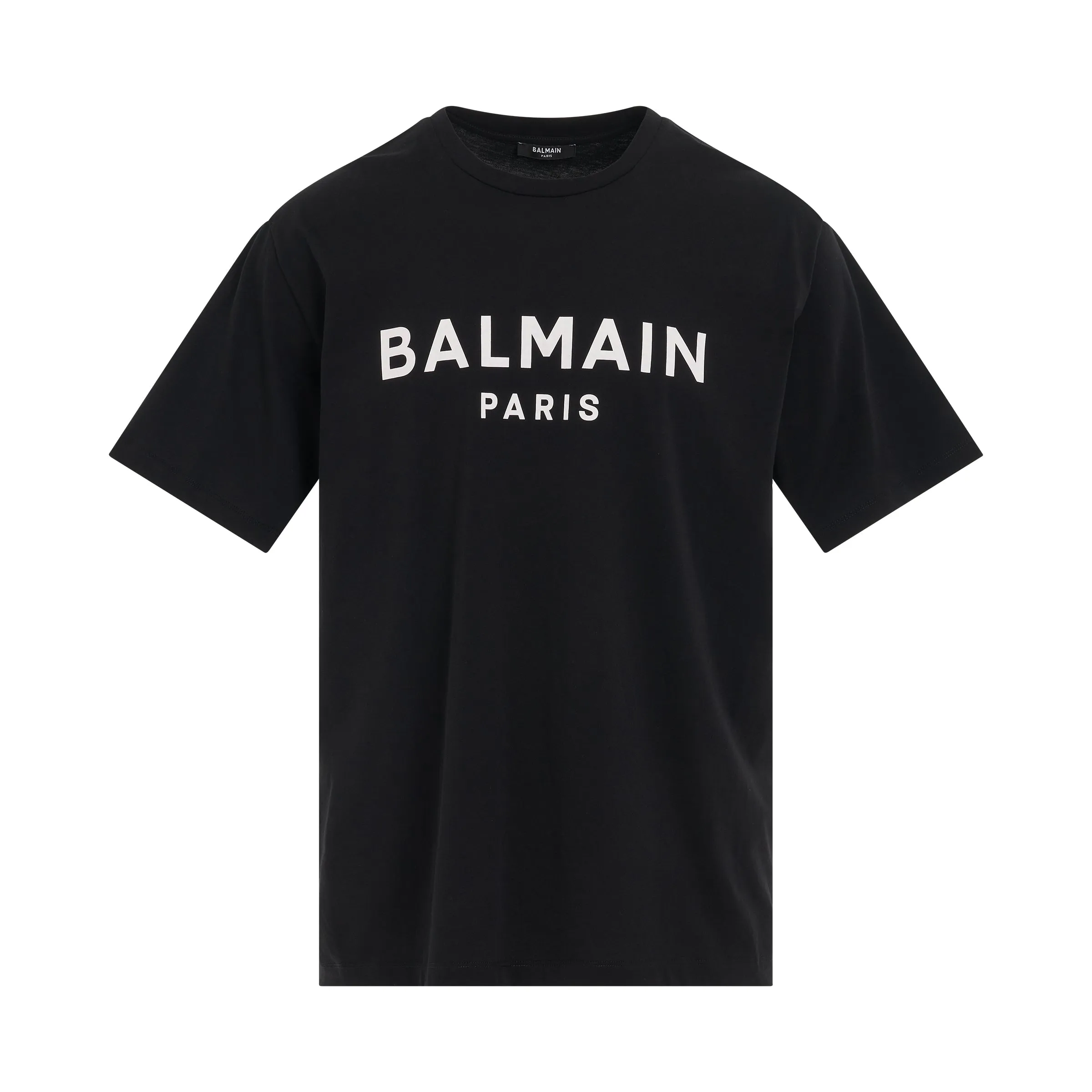 Logo Printed Straight Fit T-shirt in Black/White sold by MARAIS