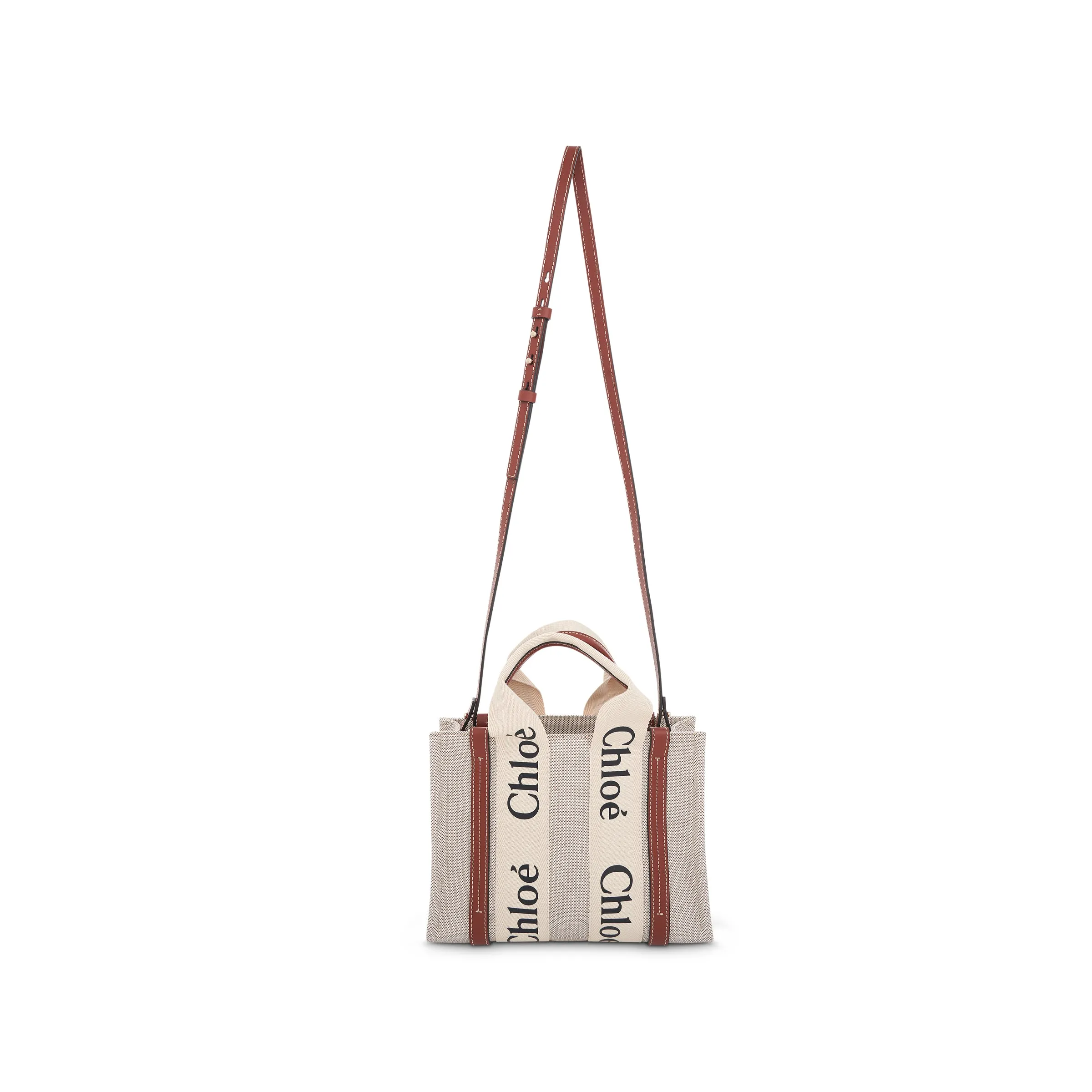 Small Eco Woody Tote Bag with Strap in White/Brown sold by MARAIS