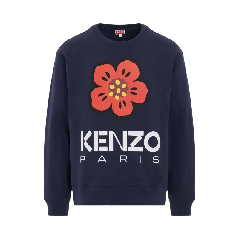 Boke Flower Sweatshirt in Midnight Blue sold by MARAIS