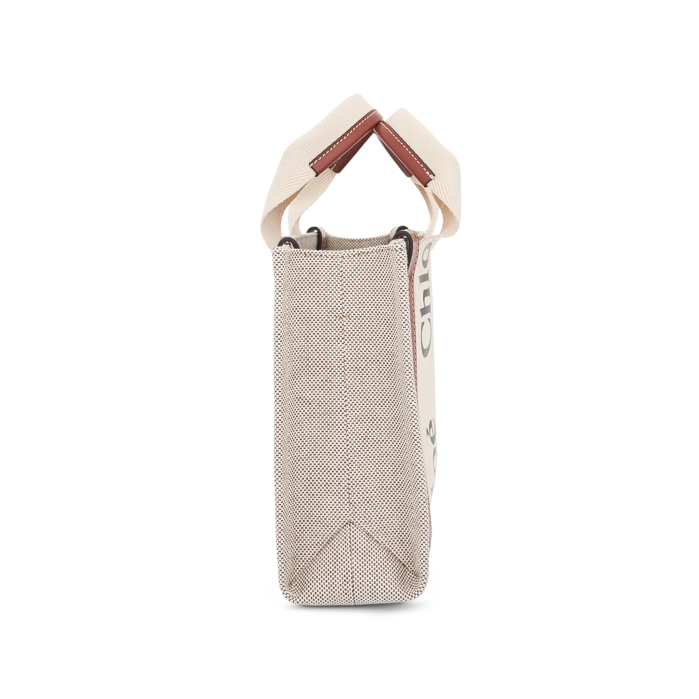 Small Eco Woody Tote Bag with Strap in White/Brown sold by MARAIS product image thumbnail 3