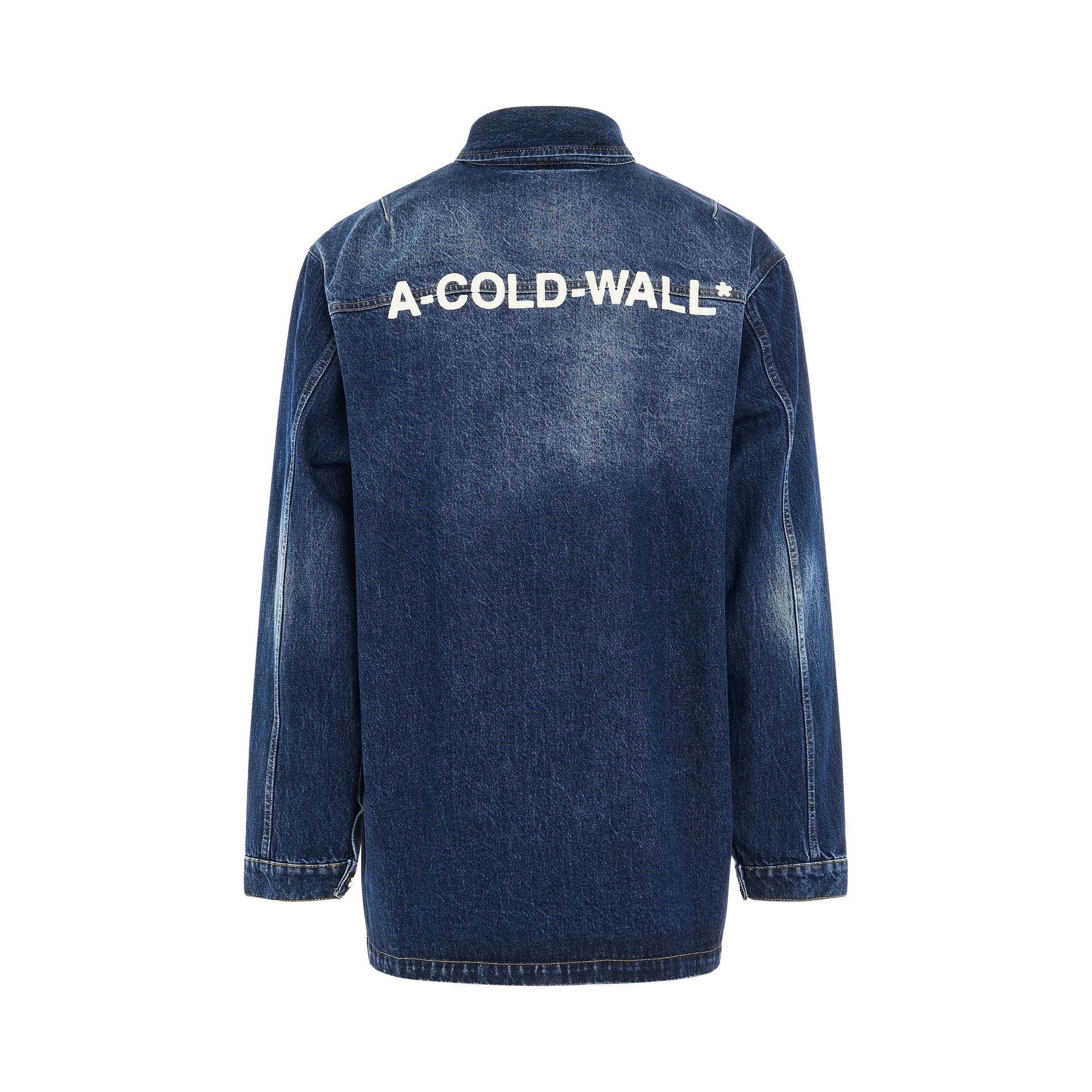 Back Logo Denim Overshirt in Vintage Wash sold by MARAIS product image thumbnail 4