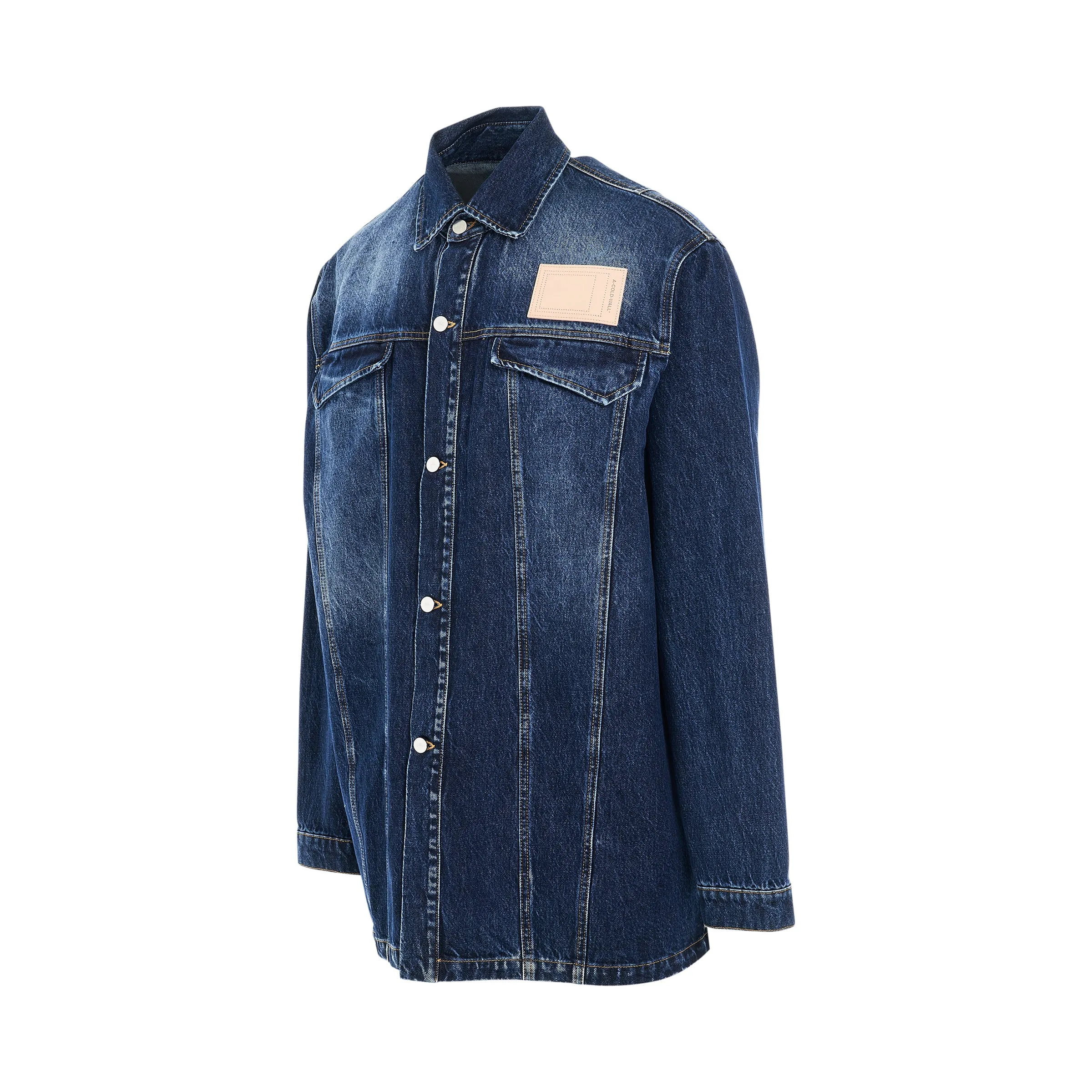 Back Logo Denim Overshirt in Vintage Wash sold by MARAIS product image thumbnail 2