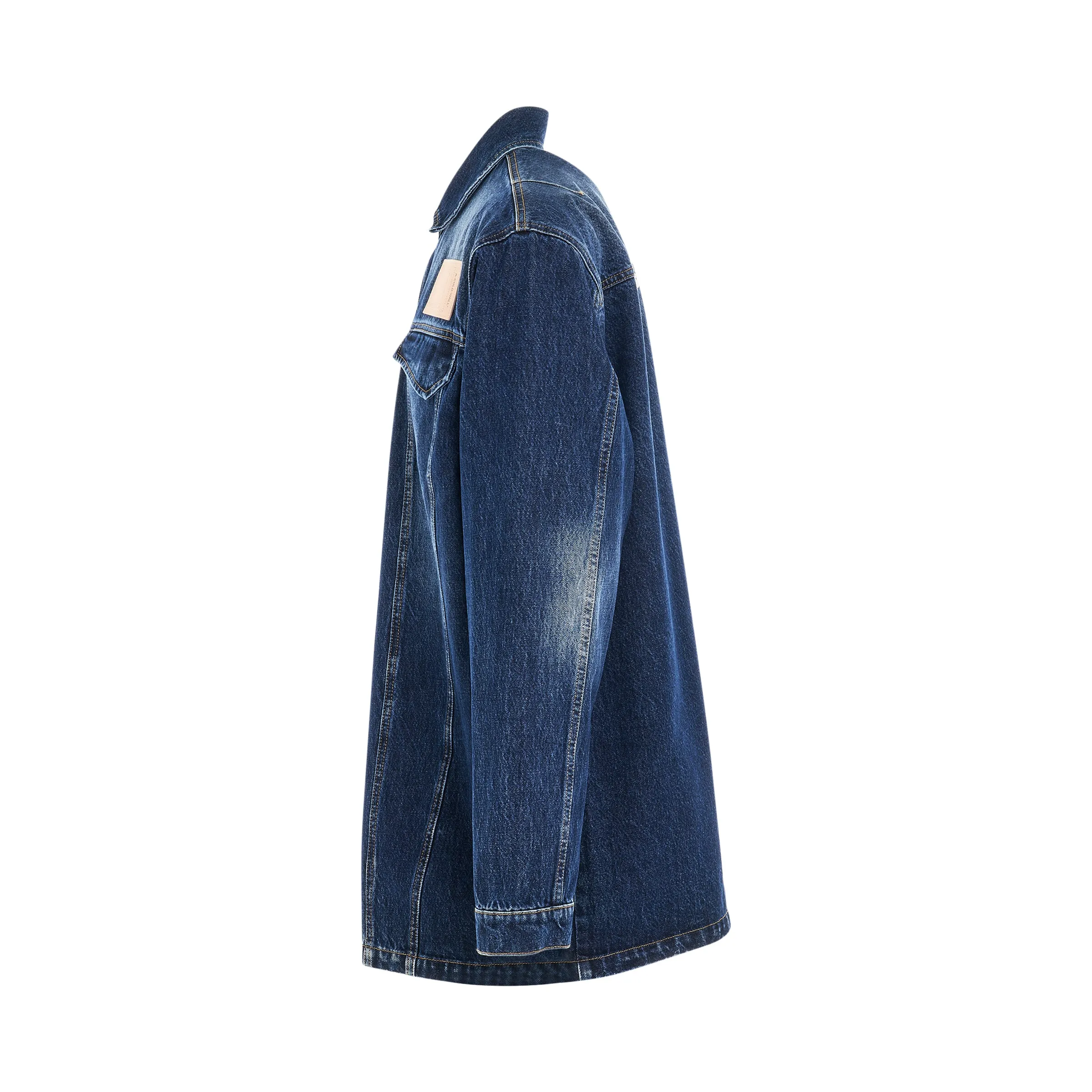 Back Logo Denim Overshirt in Vintage Wash sold by MARAIS product image thumbnail 3