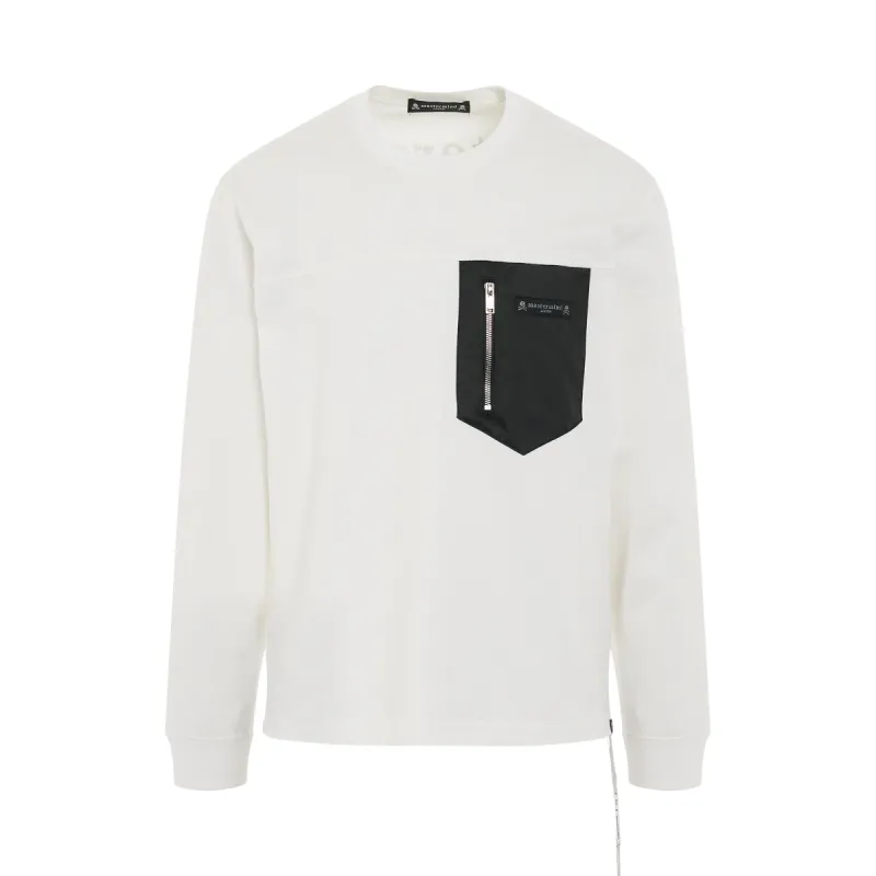 Mountain Long Sleeve T-Shirt in White made by MARAIS