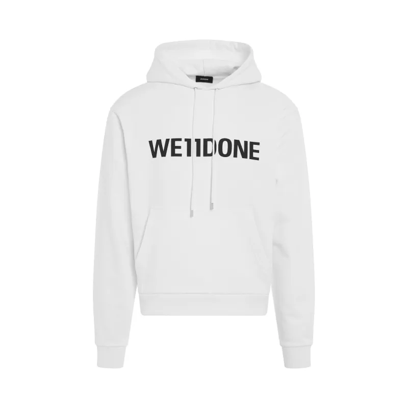 Basic Logo Fitted Hoodie in White sold by MARAIS