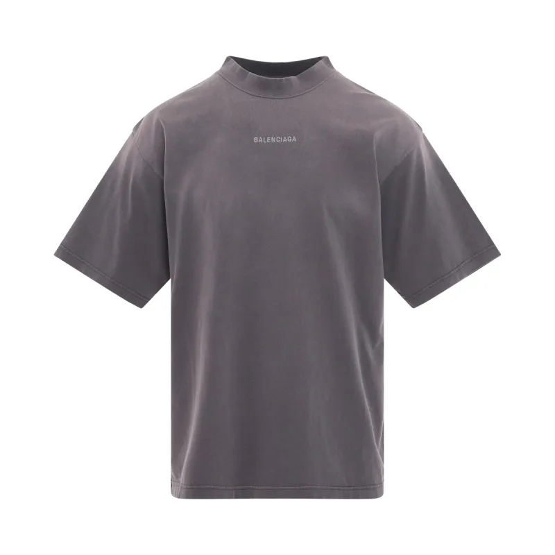 Back Logo Medium Fit T-Shirt in Purple/Grey sold by MARAIS