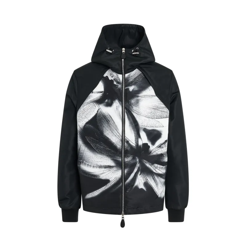 Dragonfly Print Windbreaker in Black/White sold by MARAIS