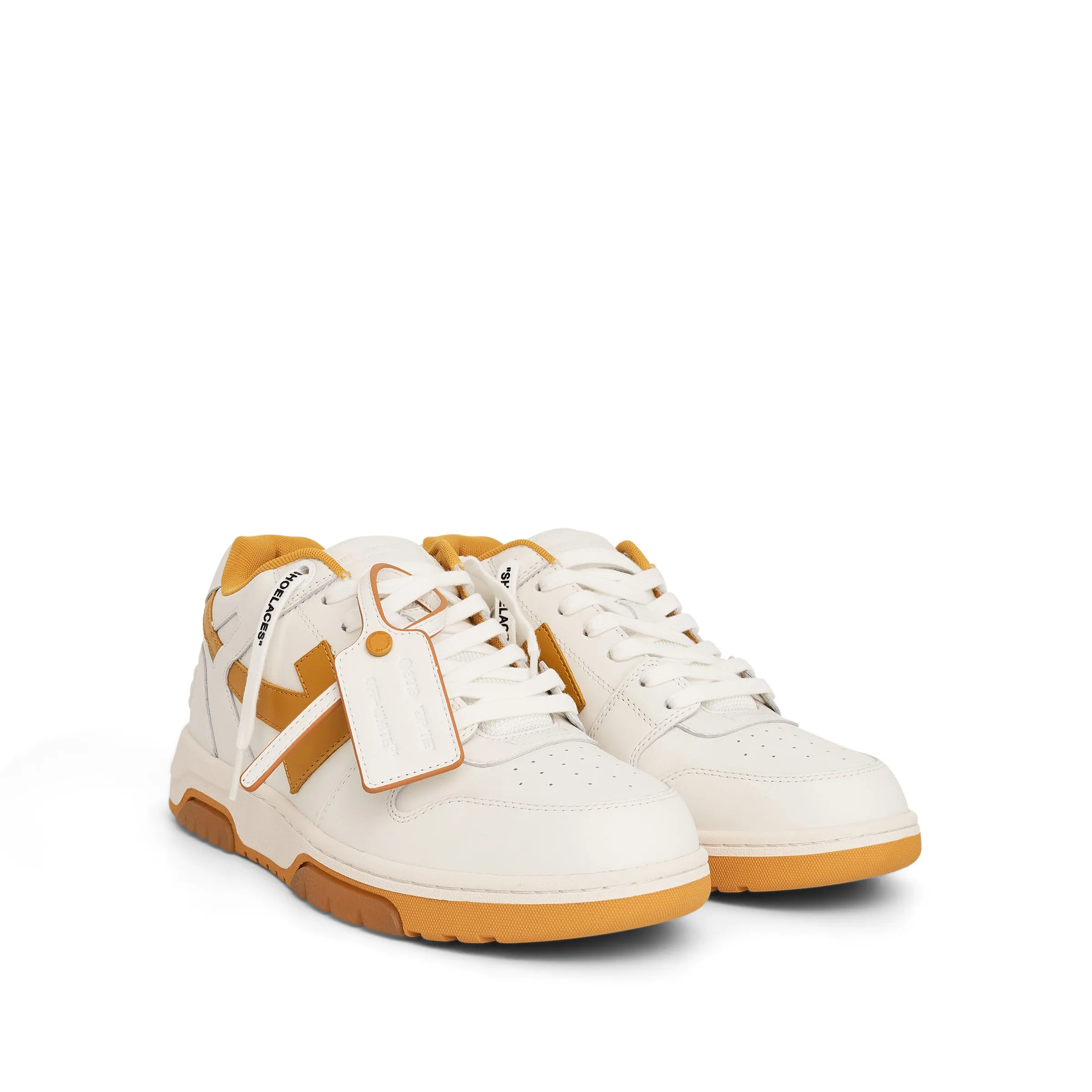 Out of Office Calf Leather Sneaker in White/Ocher sold by MARAIS product image thumbnail 2