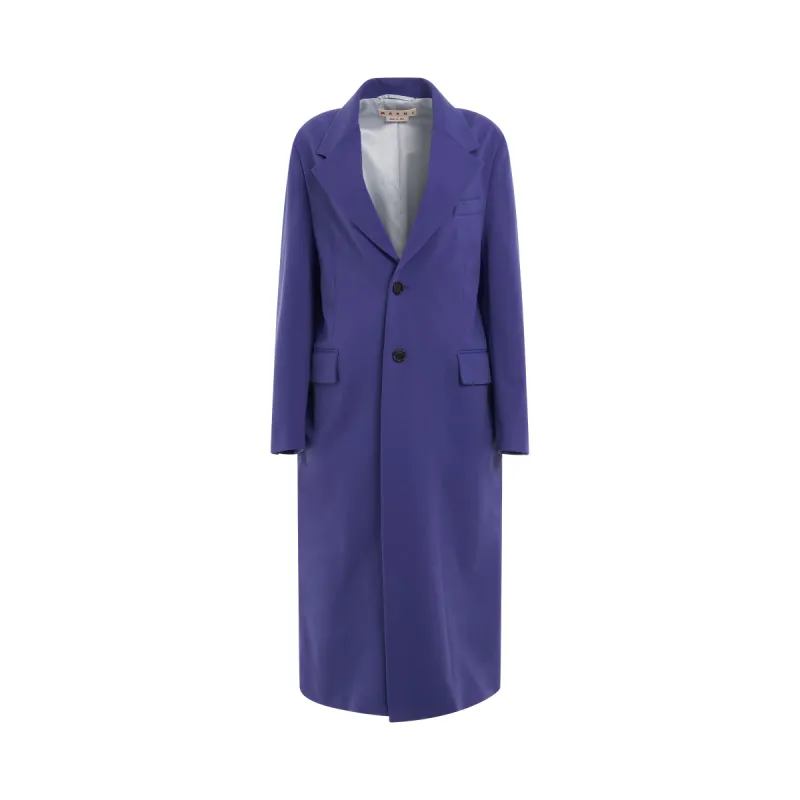 Single Breasted Jersey Coat in Darkviolet sold by MARAIS