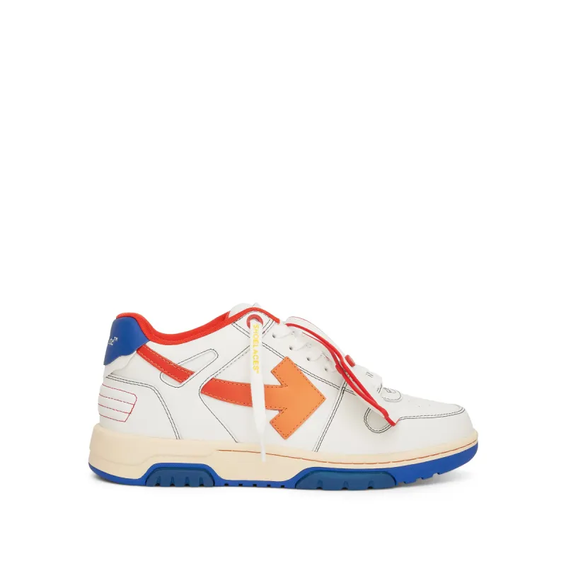 Out of Office Contrast Stitch Sneaker in White Red made by MARAIS