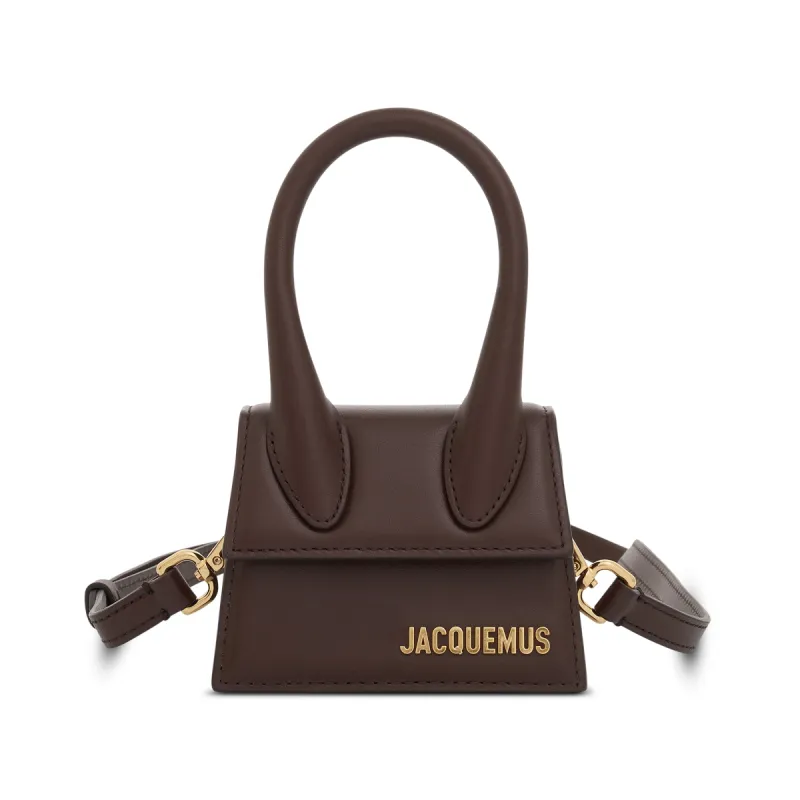 Le Chiquito Mini Leather Bag in Midnight Brown sold by MARAIS