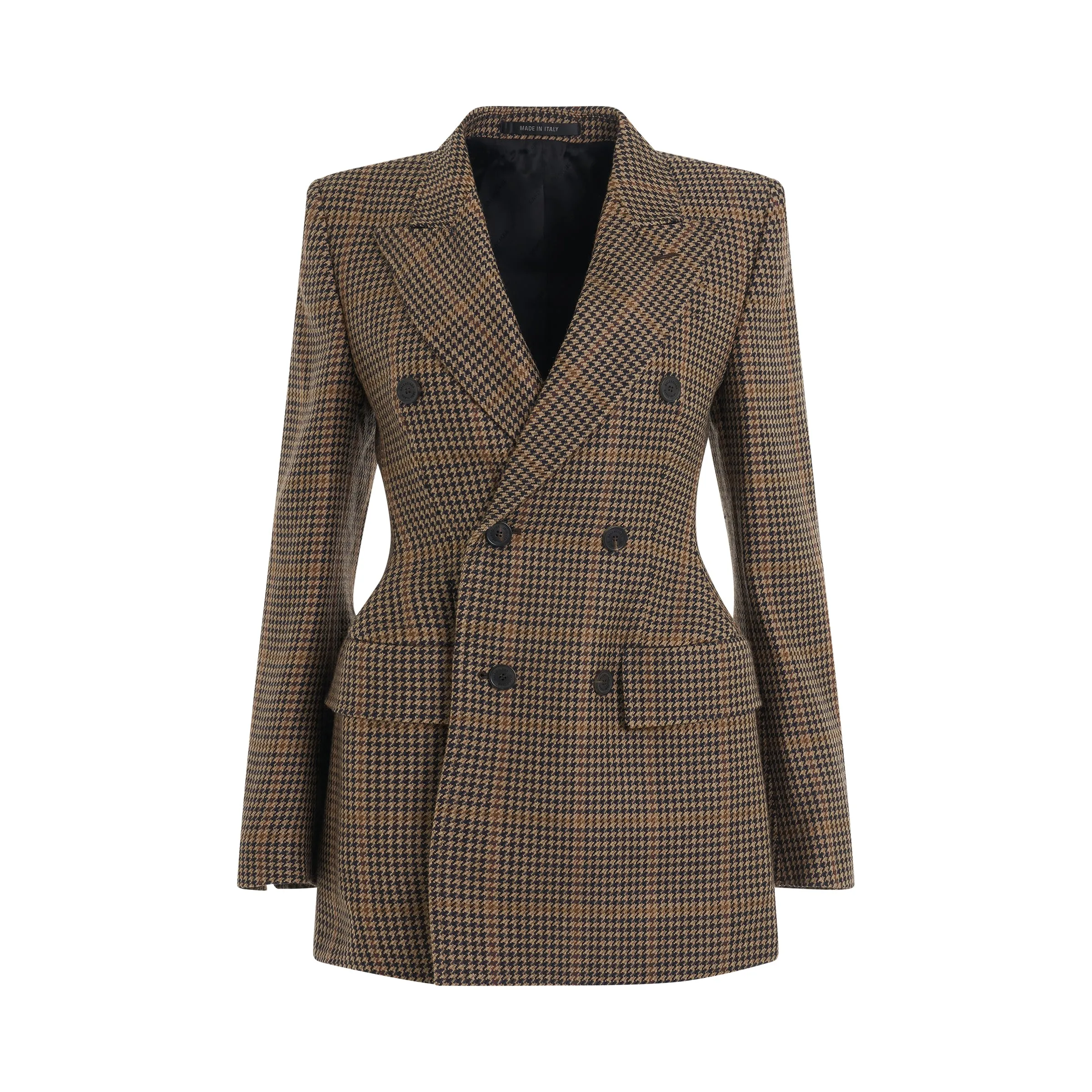 Hourglass Double Breasted Jacket in Beige/Black sold by MARAIS