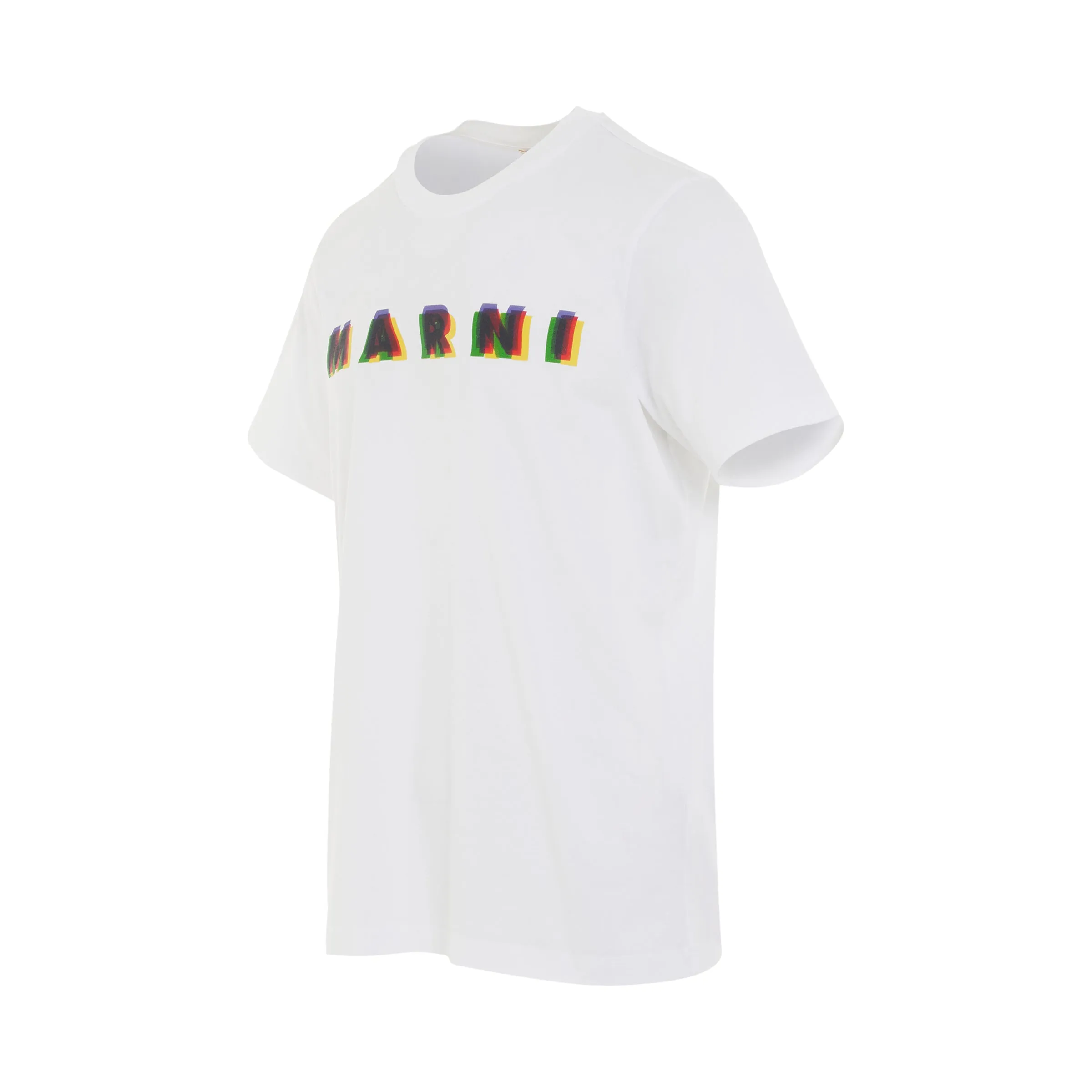 Printed Logo Crewneck T-Shirt in Lily White sold by MARAIS product image thumbnail 2