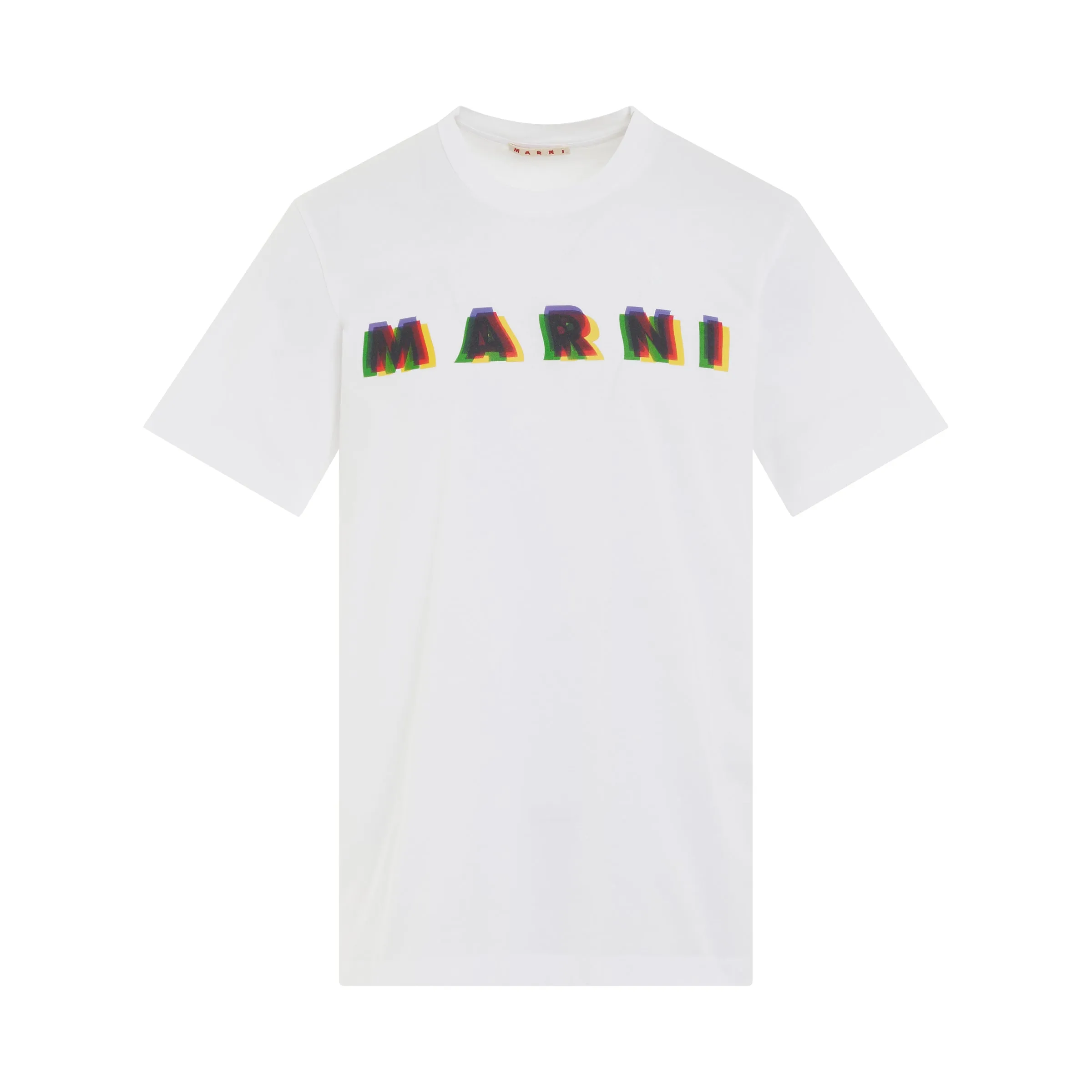 Printed Logo Crewneck T-Shirt in Lily White sold by MARAIS