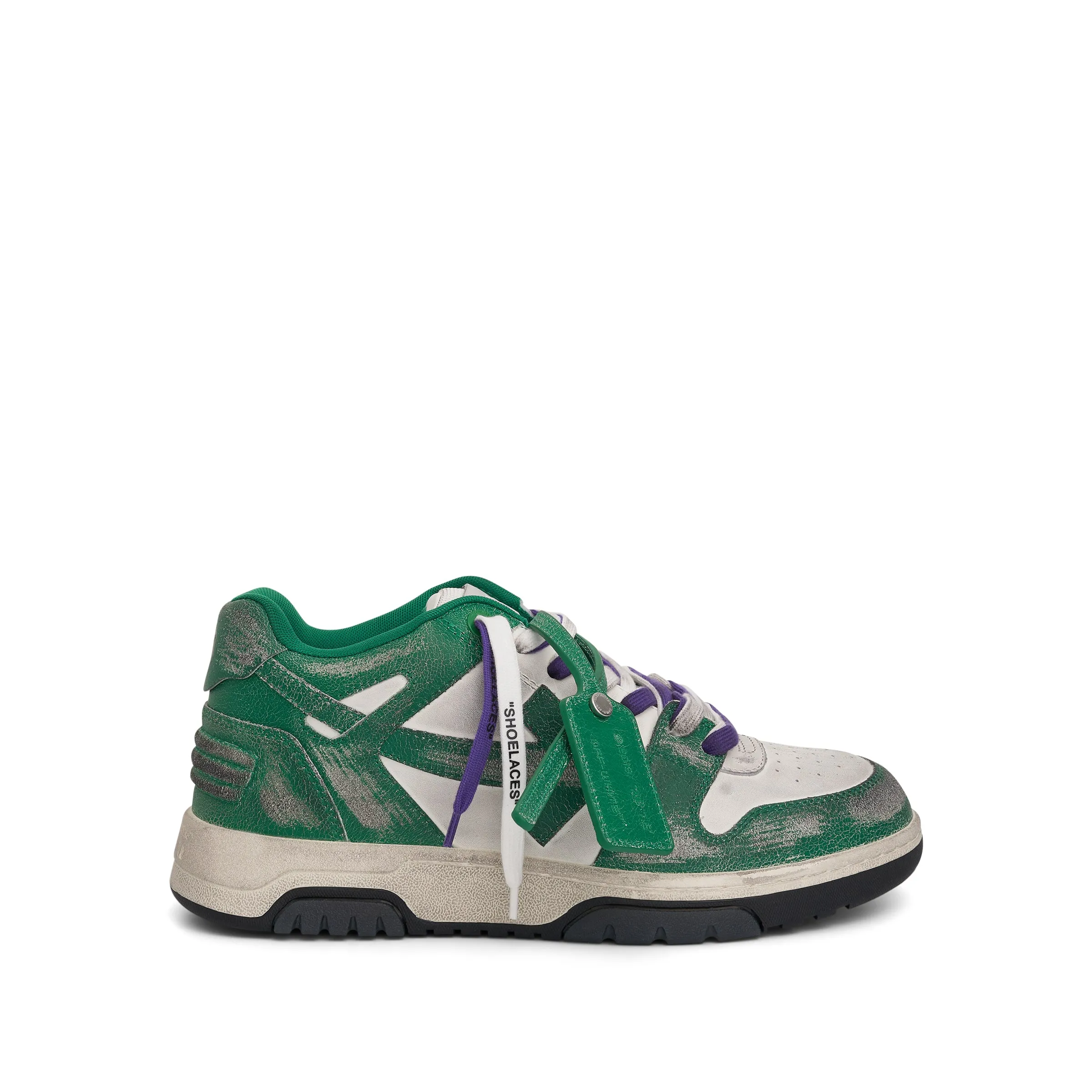 Out Of Office Vintage Leather Sneaker in White/Green sold by MARAIS