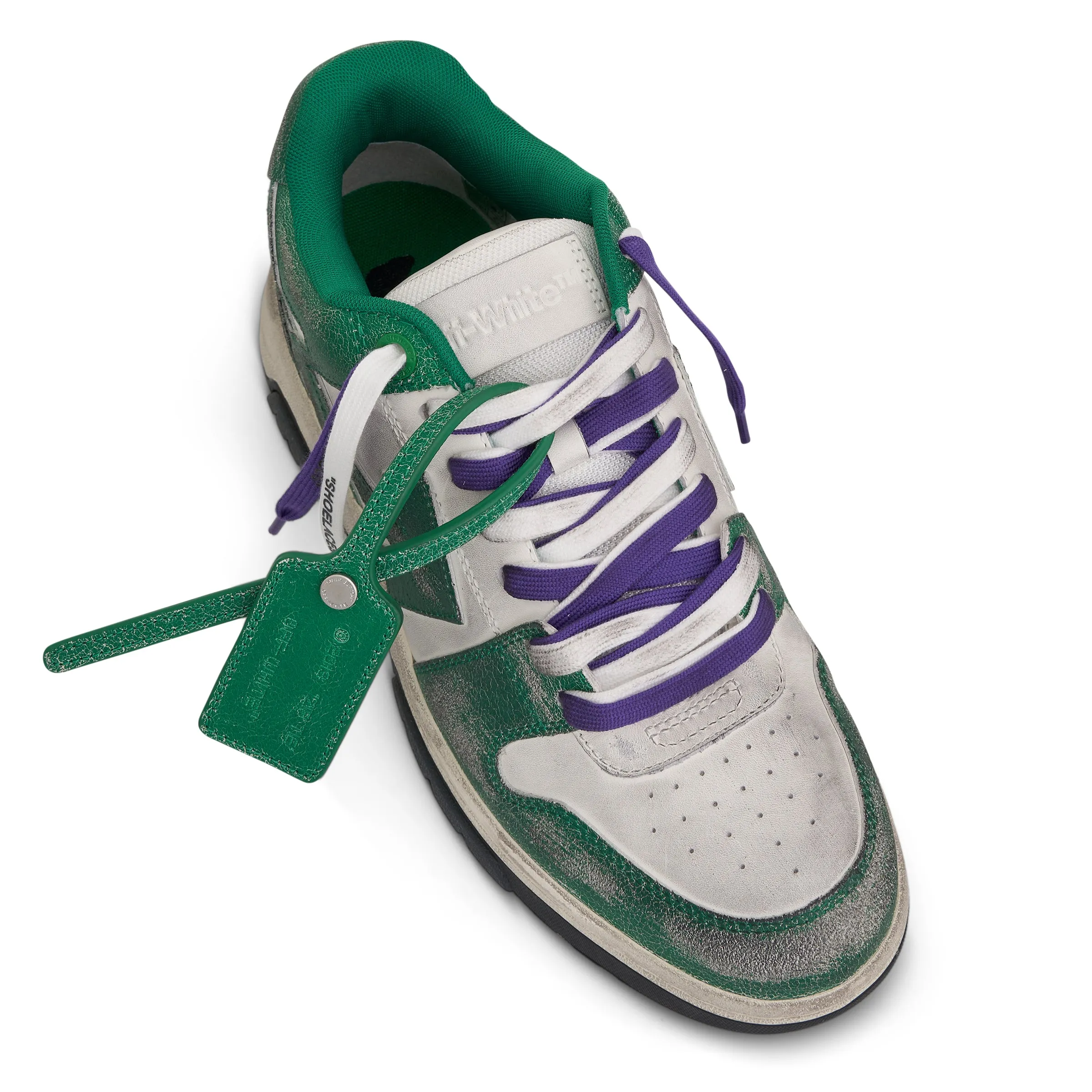 Out Of Office Vintage Leather Sneaker in White/Green sold by MARAIS product image thumbnail 3