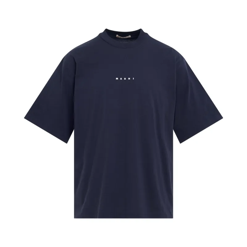 Classic Logo Crewneck T-Shirt in Blue Black sold by MARAIS